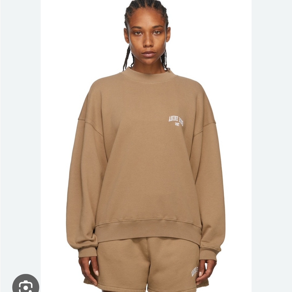 Anine Bing Sport Tan Crewneck Sweater